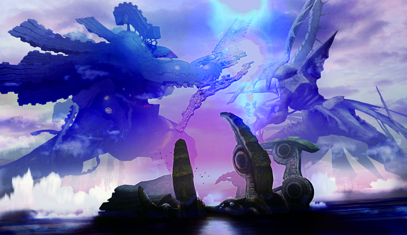 Concept art, with the Fallen Arm getting left out of the fun.